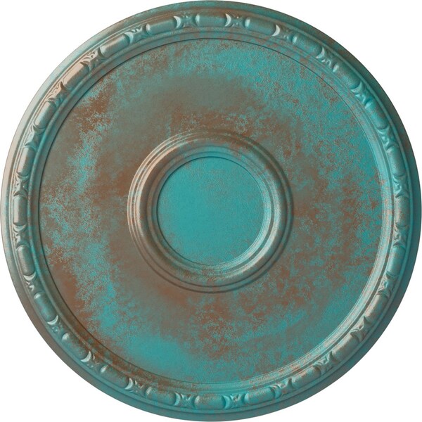 Ekena Millwork Odessa Bead & Barrel Ceiling Medallion (Canopies up to 5"), 19 3/4"OD x 1 3/8"P, Copper Green Patina CM20ODCGS - main